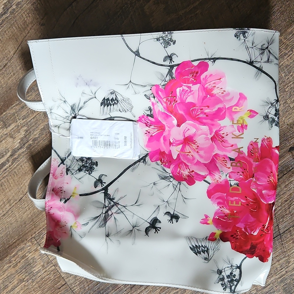 Ted Baker Floral Tote Bag - Pink and White